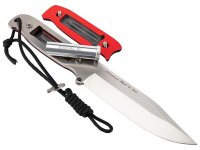Nieto Survivalmesser MSK Böhler N690 Stahl rostfrei G10 Schalen Survival-Kit Diamantschärfer Lederscheide