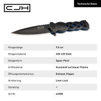 CJH Einhandmesser schwarz/blau
