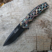 CJH Einhandmesser AISI 420 Stahl rostfrei Liner Lock Flipper Kunststoff Heftschalen Taschenclip