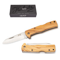 Herbertz Selektion Taschenmesser AISI 440 Stahl rostfrei Olivenholz Back Lock Fangriemenöse