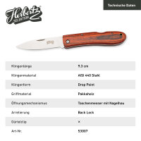 Herbertz Selektion Taschenmesser AISI 440 Stahl rostfrei Pakkaholz Back Lock Fangriemenöse