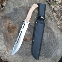 Herbertz Gürtelmesser AISI 420 Stahl rostfrei Edelstahl Fingerschutz Zebraholz Griffschalen Nylonscheide