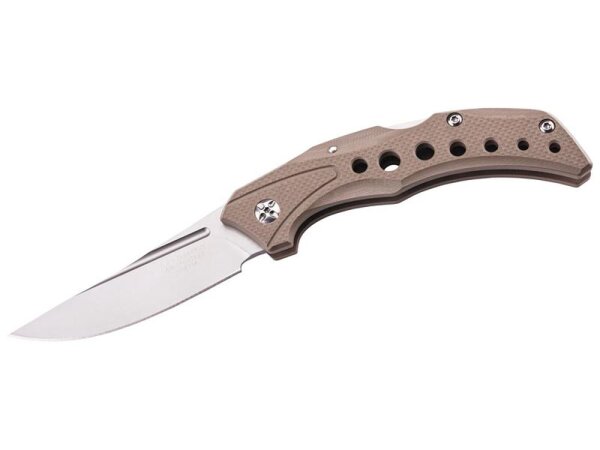 Herbertz Taschenmesser 440 Stahl Back Lock G10 Heftschalen desert Edelstahl Taschenclip