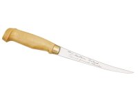 Finnisches Filetiermesser Klinge 15 cm Holzgriff Lederscheide