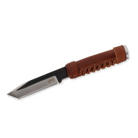 Herbertz Gürtelmesser, AISI 420 Stahl, rostfrei, Ledergriff braun, Lederscheide