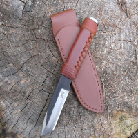 Herbertz Gürtelmesser, AISI 420 Stahl, rostfrei, Ledergriff braun, Lederscheide