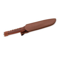 Herbertz Gürtelmesser, AISI 420 Stahl, rostfrei, Ledergriff braun, Lederscheide