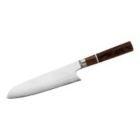 Herbertz Kochmesser Santoku Damast Walnuss, Kernlage VG10...
