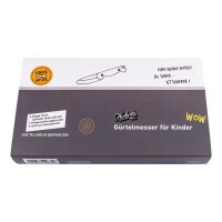 Herbertz Kindermesser, feststehende Klinge, AISI 440 Stahl, rostfrei, schwarze G10 Giffschalen, Nylonetui, Geschenkbox