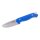 Herbertz Kindermesser, feststehende Klinge, AISI 440 Stahl, rostfrei, blaue G10 Giffschalen, Nylonetui, Geschenkbox