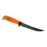 Marttiini Jagdmesser, rostfrei, Martef-Beschichtung, orangefarbener Kunststoffgriff, Scheide mit Durchstechschutz