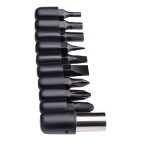 TRUE HANDYONE, Multitool, rostfrei, 18 Funktionen, Aluminium Griffschalen, 9 Bits mit Adapter, Nylonetui