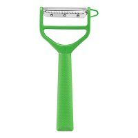 Opinel Sparschäler T-DUO grün, rostfreier Edelstahl, Griff aus grünem Polymer-Kunststoff