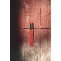 Morakniv Messer, COMPANION, rostfreier Sandvik-Stahl 12C27, Dala Red, Kunststoffscheide mit Gürtelclip