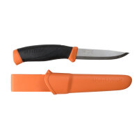 Morakniv Messer, COMPANION, rostfreier Sandvik-Stahl 12C27, Burnt Orange, Kunststoffscheide mit Gürtelclip