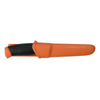 Morakniv Messer, COMPANION, rostfreier Sandvik-Stahl 12C27, Burnt Orange, Kunststoffscheide mit Gürtelclip