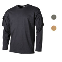 MFH US Shirt, langarm, schwarz, mit Ärmeltaschen