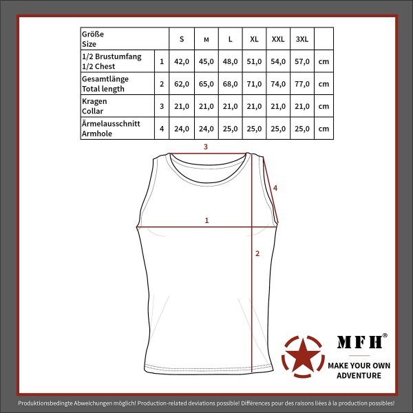 MFH BW Tank-Top – Schwarz, Mit Bundesadler, 100% Baumwolle