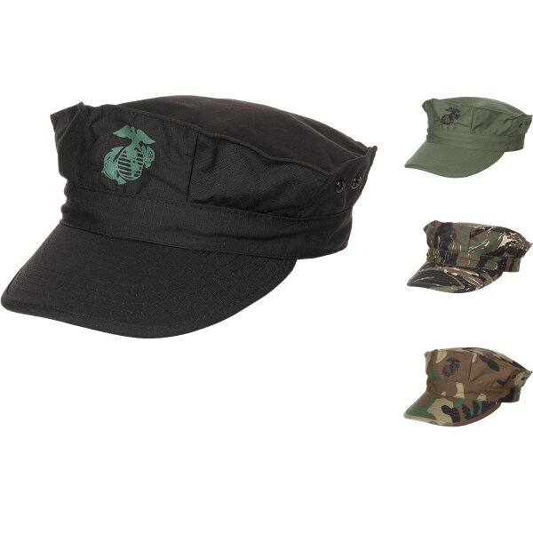 MFH US Cap / Basecap – USMC Woodland Camouflage, Rip Stop Baumwolle, Größe L