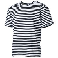 MFH Russ. Marine T-Shirt, halbarm, weiß-blau