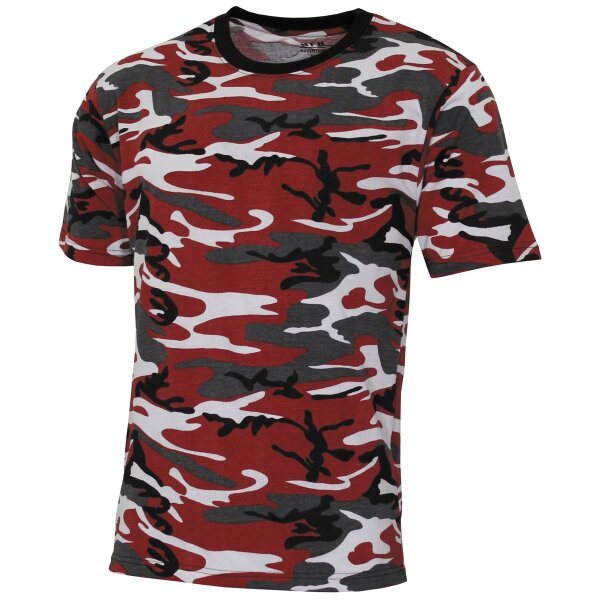 MFH US T-Shirt, "Streetstyle", 140-145 g/m², rot-camo