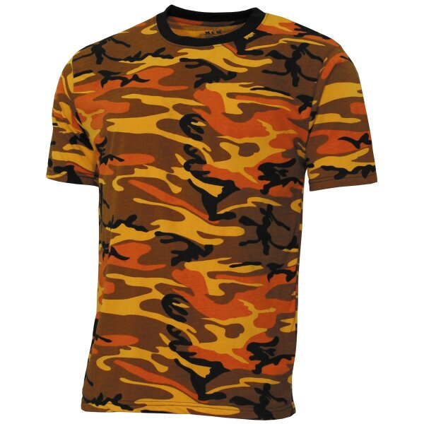 MFH US T-Shirt, "Streetstyle", 140-145 g/m², orange-camo