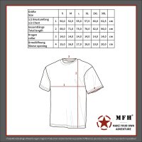 MFH Poloshirt, rot-weiße Streifen, mit Knopfleiste, schwarz