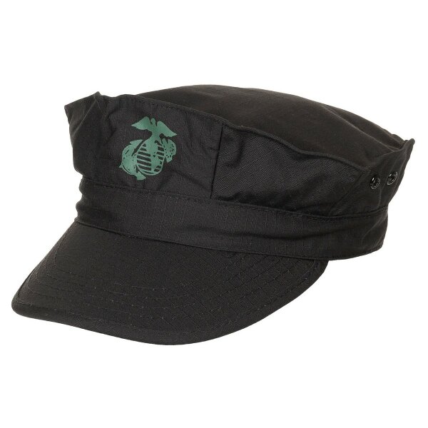 MFH US Cap, "USMC", Rip Stop, Marine-Corps-Druck, schwarz