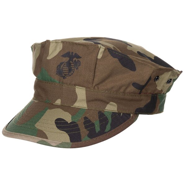 MFH US Cap, "USMC", Rip Stop, Marine-Corps-Druck, woodland