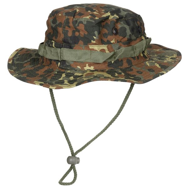 MFH US GI Buschhut, mit Kinnband, GI Boonie, Rip Stop, flecktarn