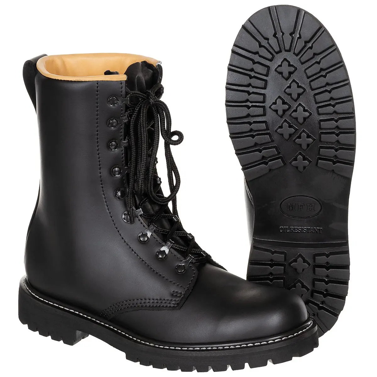 MFH Kampfstiefel, Vollleder, gute Ausführung, schwarz