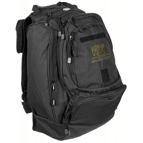 MFH Professional US Rucksack, "NATIONAL GUARD", schwarz