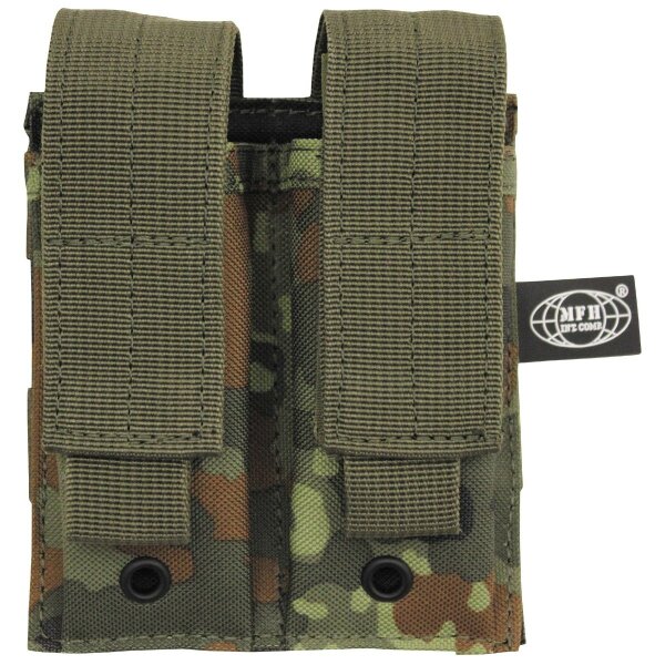 MFH Magazintasche doppelt, klein,MOLLE,Mod. System, flecktarn