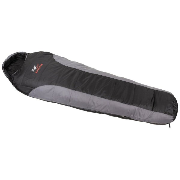 Fox Outdoor Mumienschlafsack, "Advance", schwarz-grau