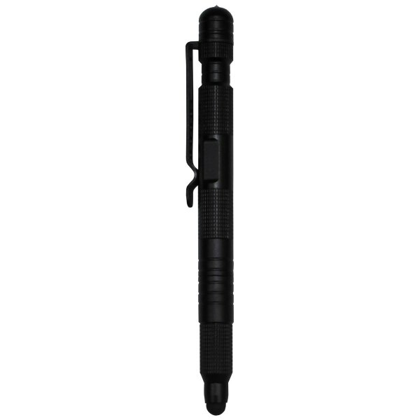 MFH Kugelschreiber schwarzTactical-Profi 16 cm Glasbrecher Touchpen 53 g NEU