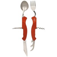 FoxOutdoor Taschenmesserbesteck, 6 in 1,rot, teilbar