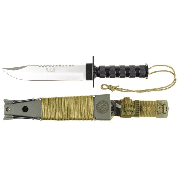Survival Knife Gürtelmesser Outdoormesser Jagdmesser mit Überlebensausrüstung NE