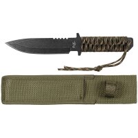 FoxOutdoor Messer mit festst. Klinge,schwarz stonew.,...