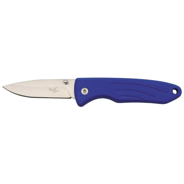 FoxOutdoor Klappmesser, Einhand, blau,TPR Griff